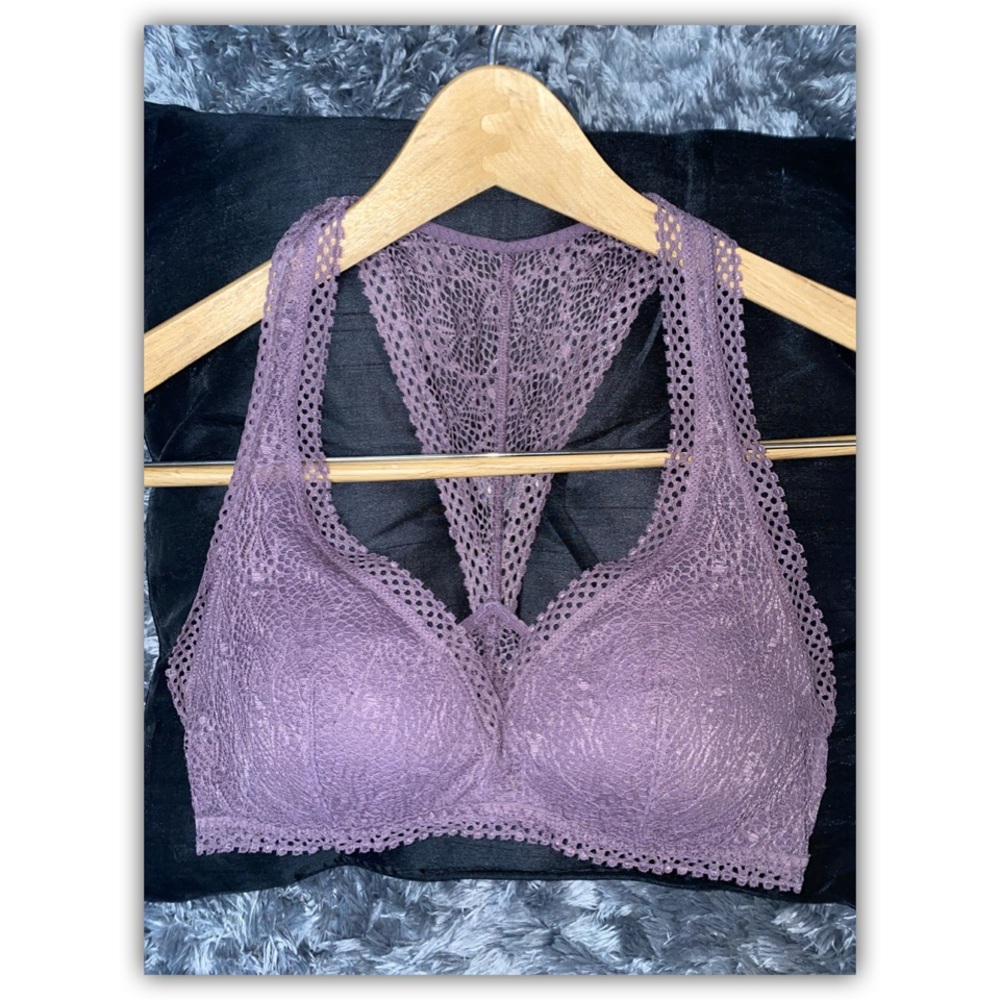 Victoria Secret Purple Lace Bralette. Size Medium
